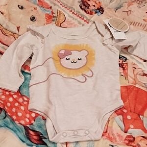 First Impressions Cream and Yellow Bear Bodysuit